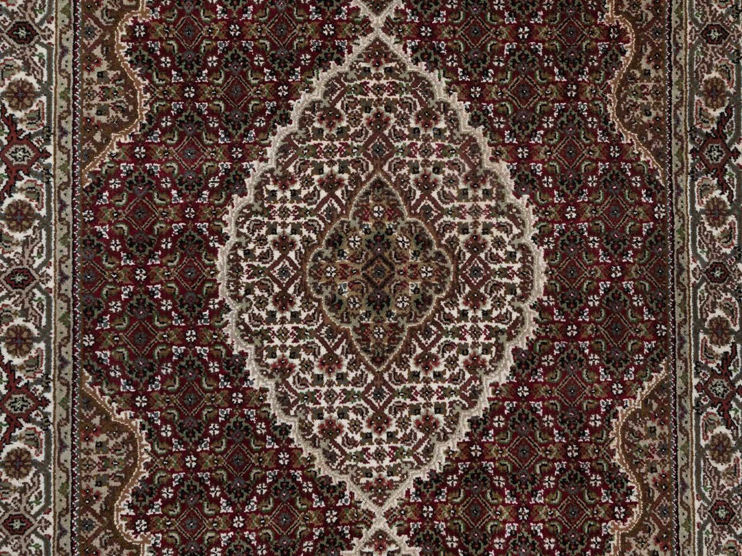 3'11" x 6'0" New Hand Knotted Red Wool Rectangle Oriental Rug - MOA10292690