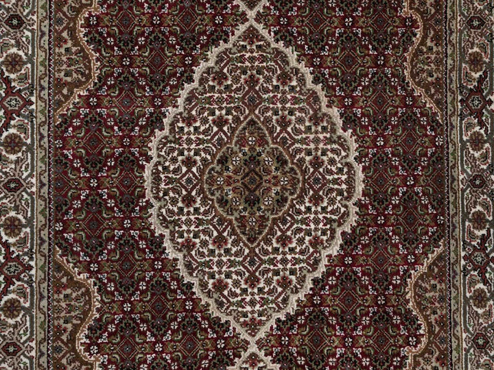 3'11" x 6'0" New Hand Knotted Red Wool Rectangle Oriental Rug - MOA10292690