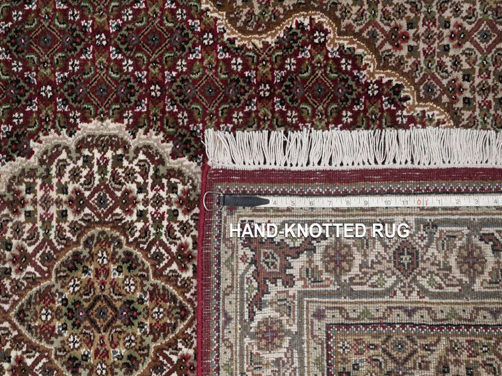 3'11" x 6'0" New Hand Knotted Red Wool Rectangle Oriental Rug - MOA10292690