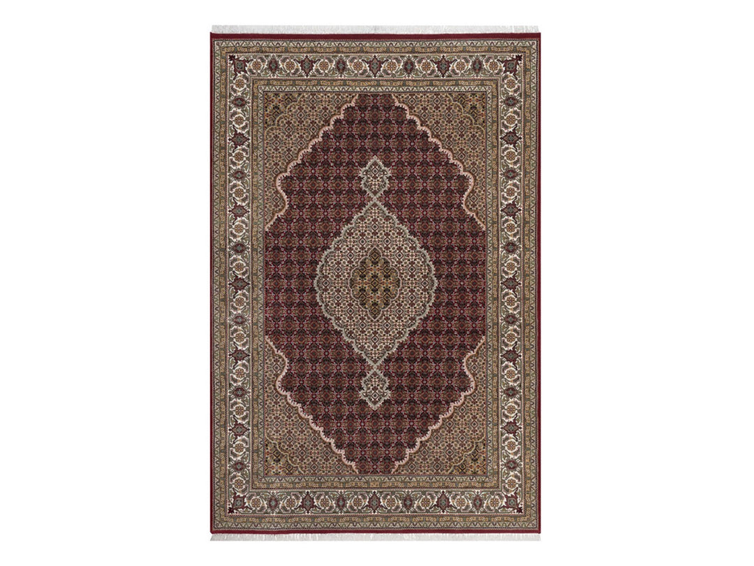 6'0" x 9'0" New Hand Knotted Red Wool Rectangle Oriental Rug - MOA10292691