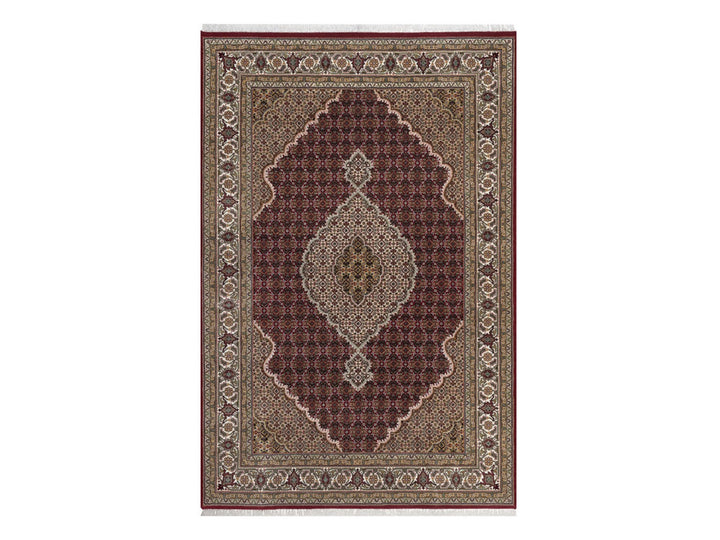 6'0" x 9'0" New Hand Knotted Red Wool Rectangle Oriental Rug - MOA10292691