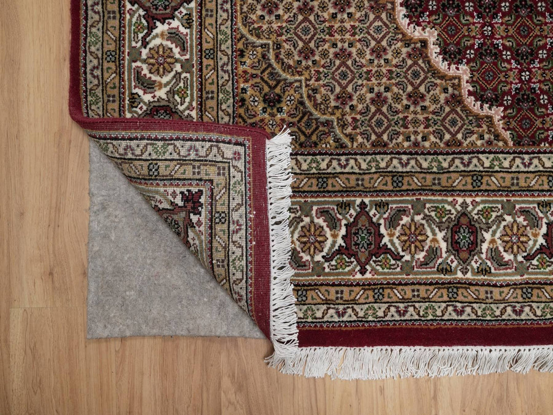 6'0" x 9'0" New Hand Knotted Red Wool Rectangle Oriental Rug - MOA10292691
