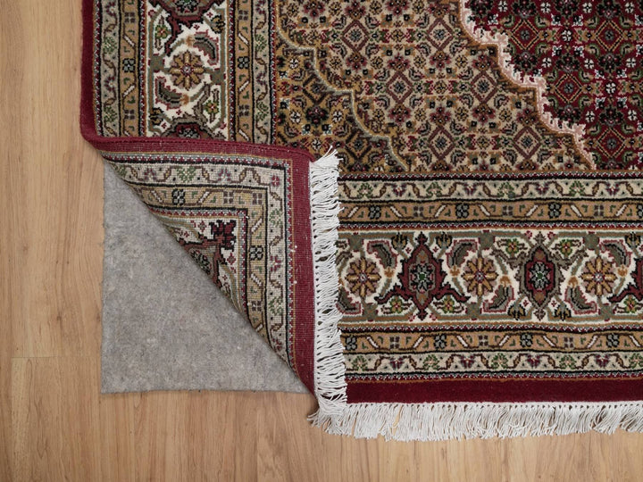 6'0" x 9'0" New Hand Knotted Red Wool Rectangle Oriental Rug - MOA10292691