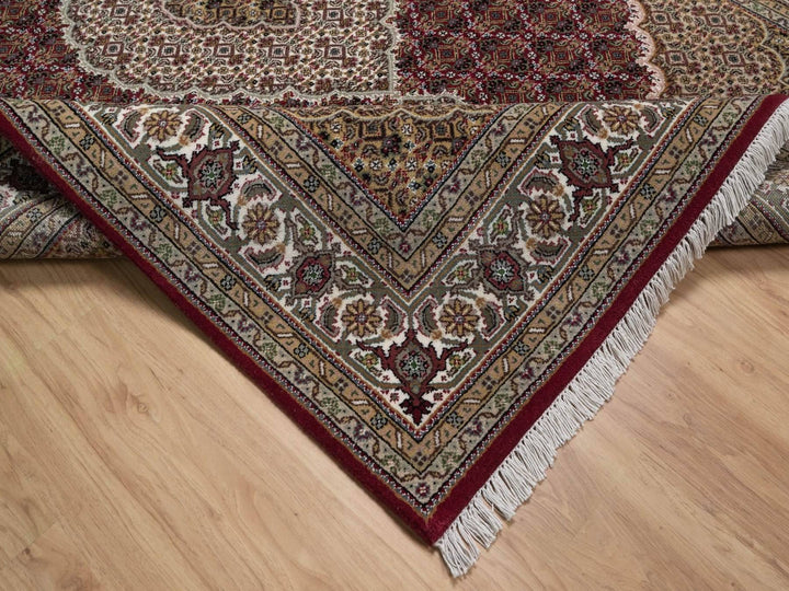6'0" x 9'0" New Hand Knotted Red Wool Rectangle Oriental Rug - MOA10292691