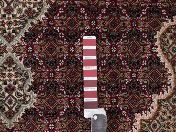 6'0" x 9'0" New Hand Knotted Red Wool Rectangle Oriental Rug - MOA10292691
