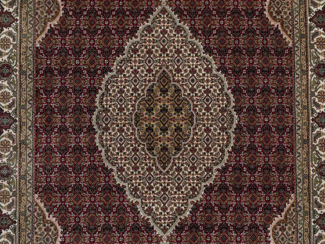 6'0" x 9'0" New Hand Knotted Red Wool Rectangle Oriental Rug - MOA10292691