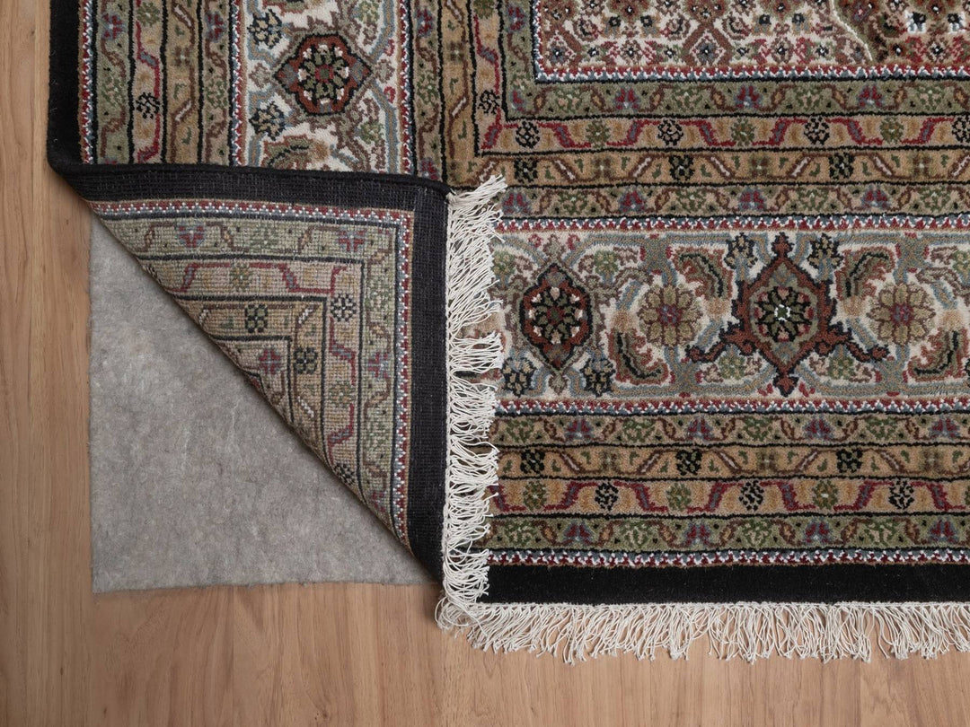 8'11" x 11'11" New Hand Knotted Black Wool Rectangle Oriental Rug - MOA10292694
