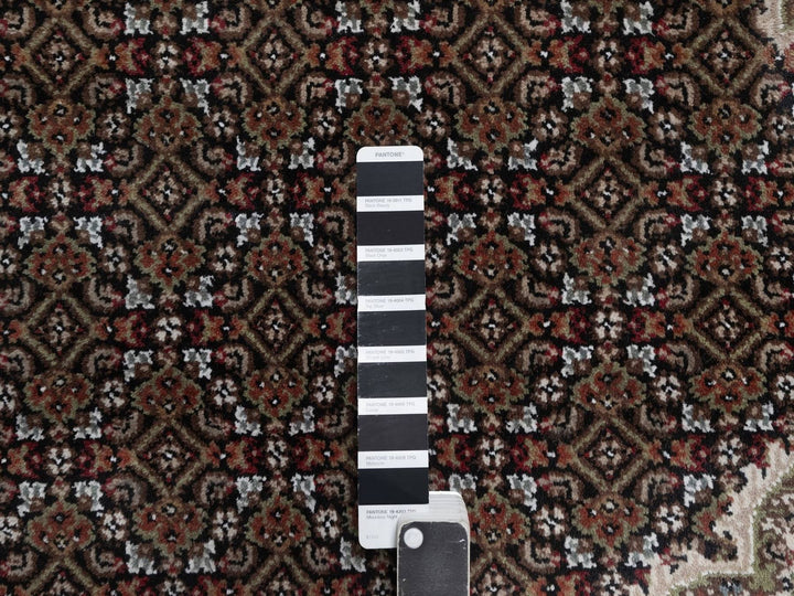 8'11" x 11'11" New Hand Knotted Black Wool Rectangle Oriental Rug - MOA10292694