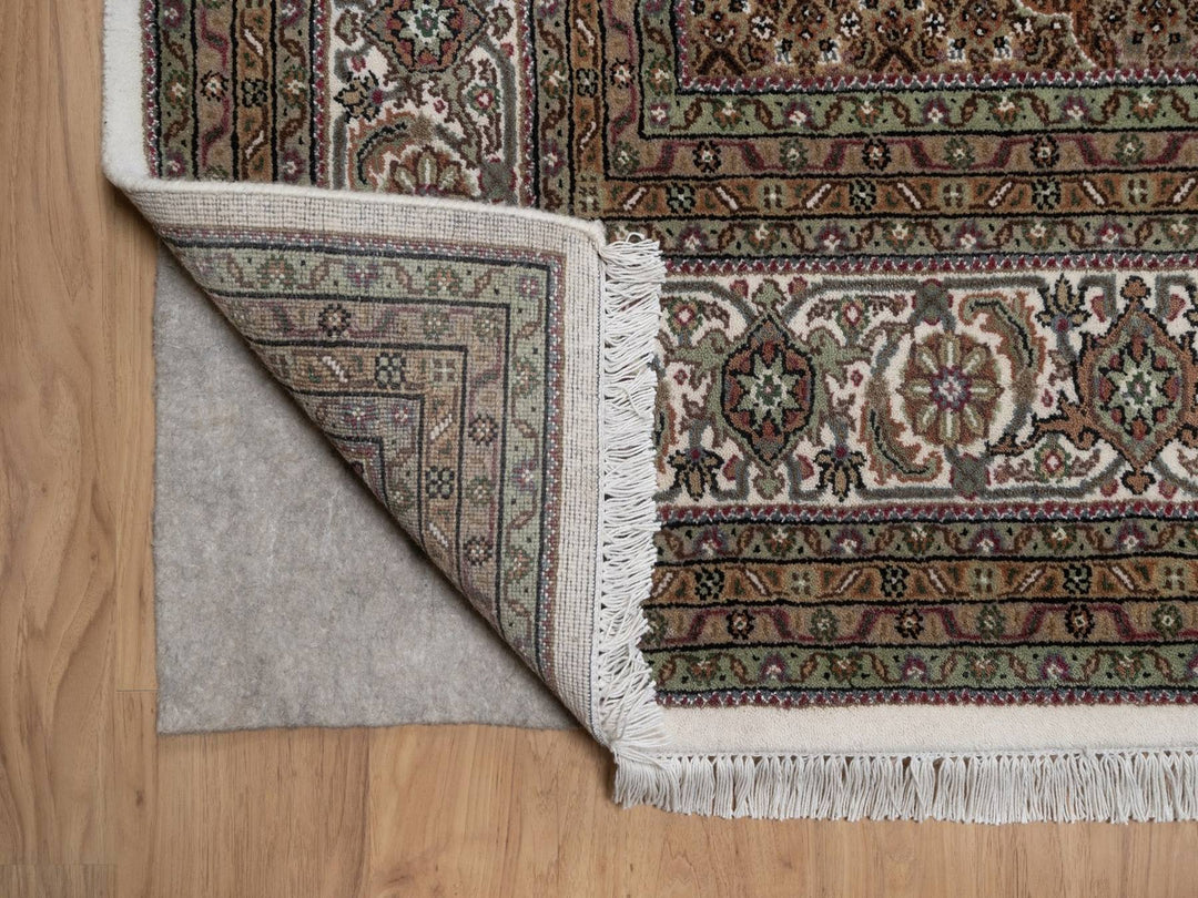 8'9" x 12'4" New Hand Knotted Ivory Wool Rectangle Oriental Rug - MOA10292695