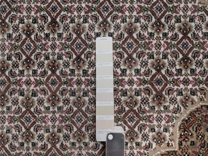 8'9" x 12'4" New Hand Knotted Ivory Wool Rectangle Oriental Rug - MOA10292695