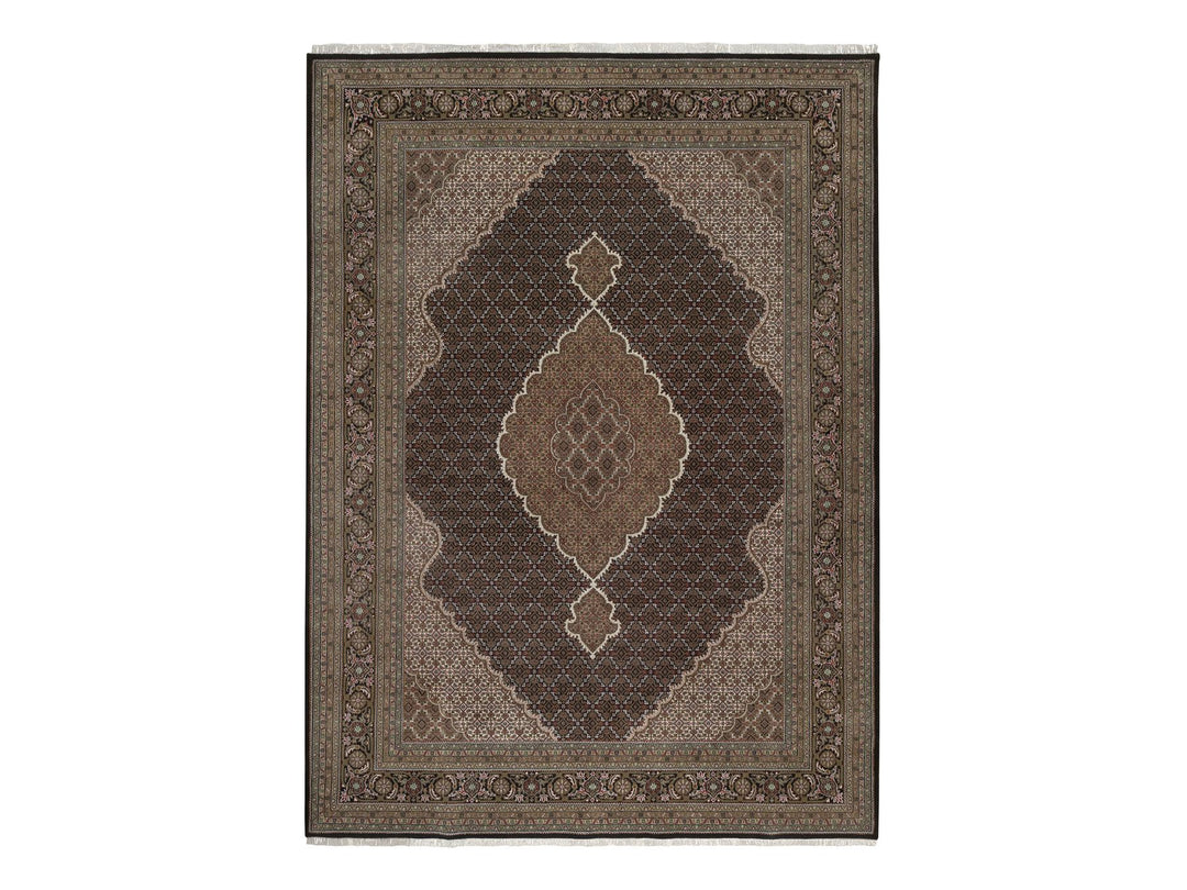 8'9" x 12'0" New Hand Knotted Black Wool Rectangle Oriental Rug - MOA10292696