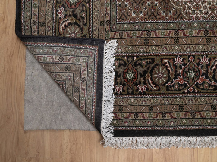 8'9" x 12'0" New Hand Knotted Black Wool Rectangle Oriental Rug - MOA10292696
