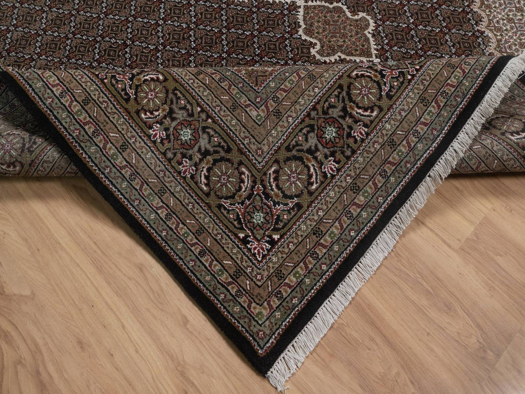 8'9" x 12'0" New Hand Knotted Black Wool Rectangle Oriental Rug - MOA10292696