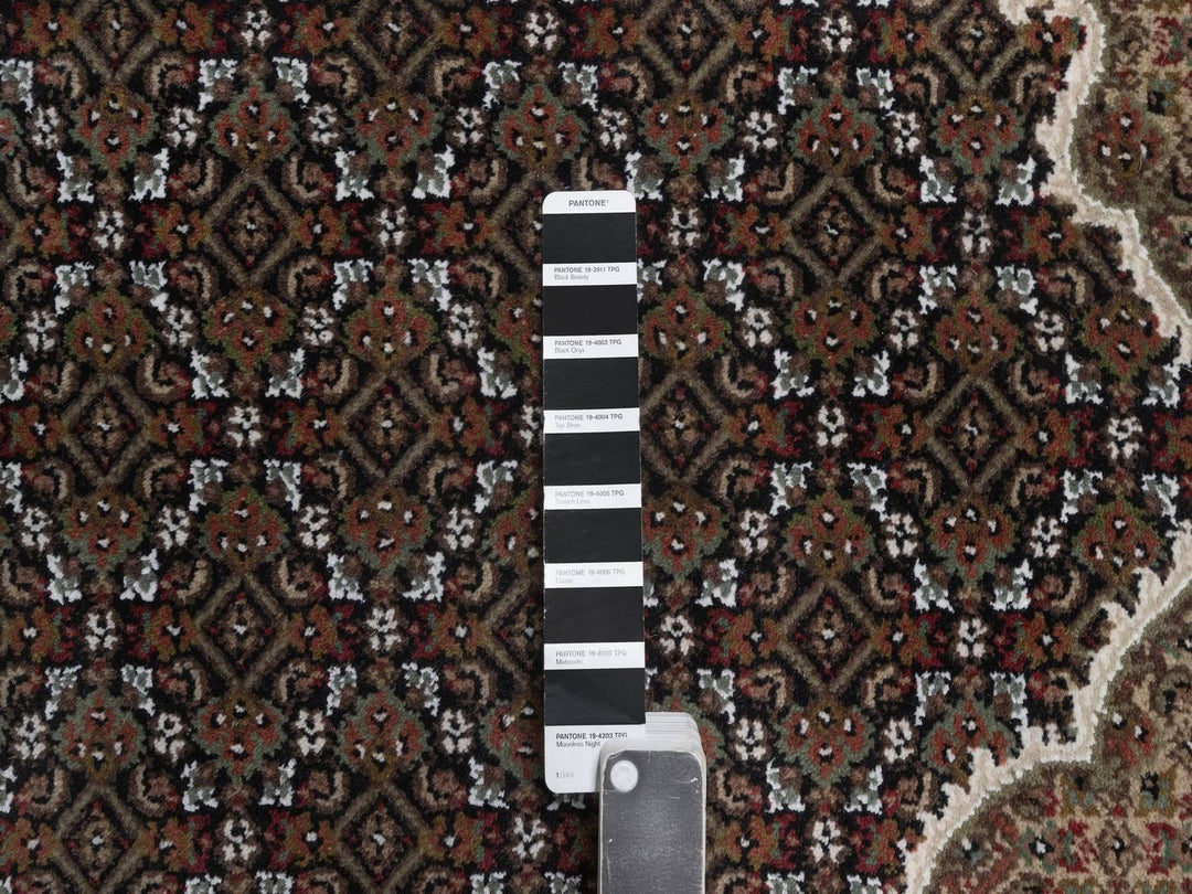 8'9" x 12'0" New Hand Knotted Black Wool Rectangle Oriental Rug - MOA10292696