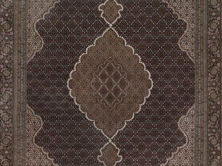 8'9" x 12'0" New Hand Knotted Black Wool Rectangle Oriental Rug - MOA10292696