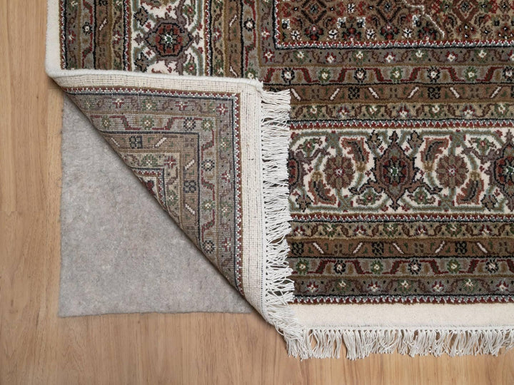 8'0" x 9'10" New Hand Knotted Ivory Wool Rectangle Oriental Rug - MOA10292697