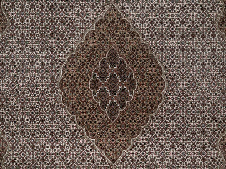 8'0" x 9'10" New Hand Knotted Ivory Wool Rectangle Oriental Rug - MOA10292697