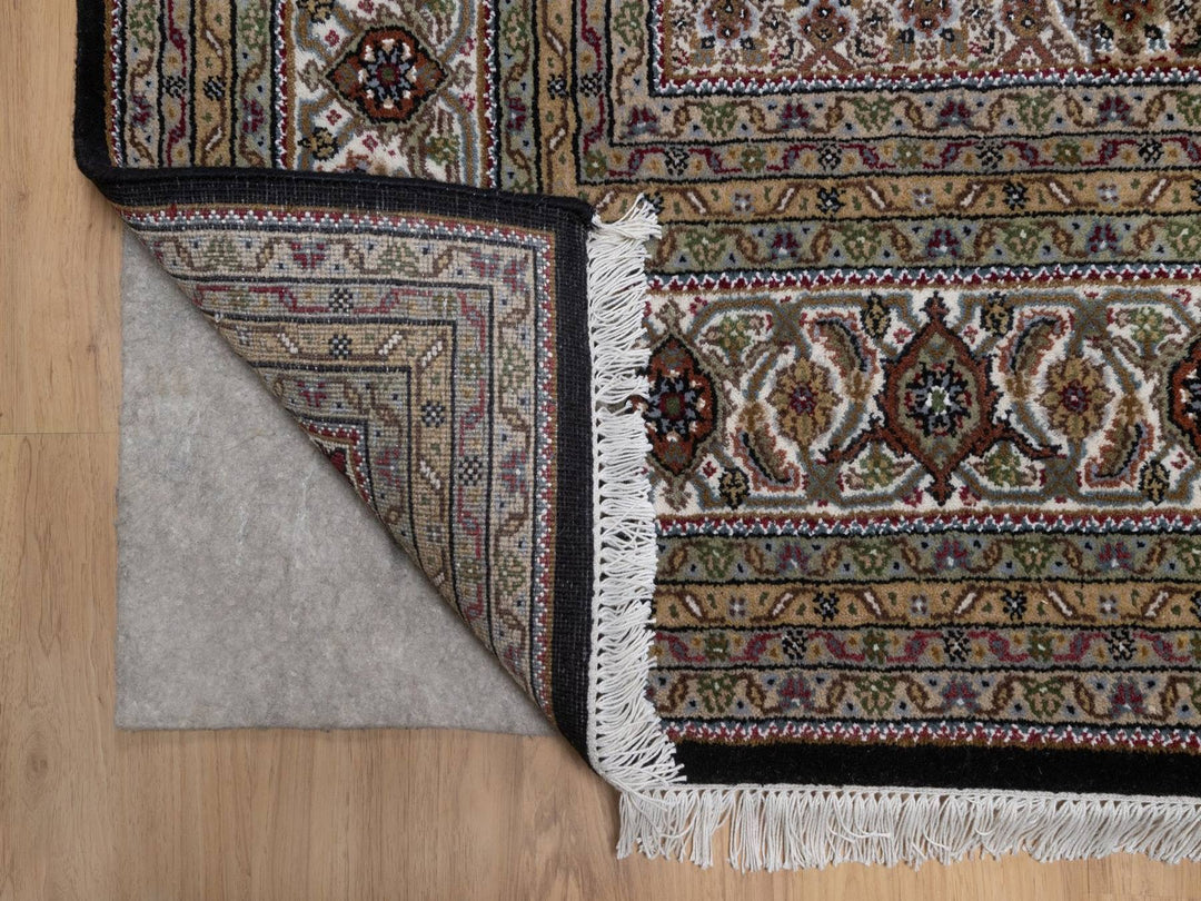 7'11" x 10'2" New Hand Knotted Black Wool Rectangle Oriental Rug - MOA10292698
