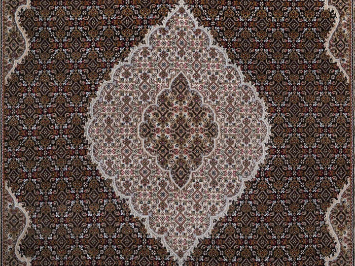 7'11" x 10'2" New Hand Knotted Black Wool Rectangle Oriental Rug - MOA10292698