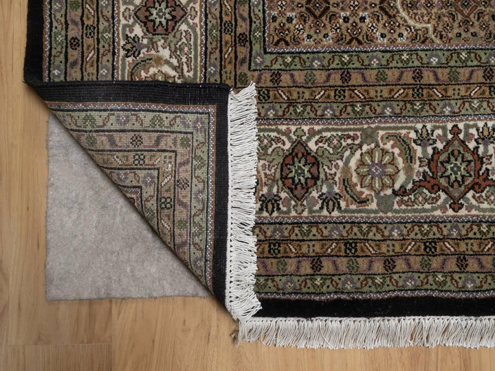 8'11" x 12'2" New Hand Knotted Black Wool Rectangle Oriental Rug - MOA10292699
