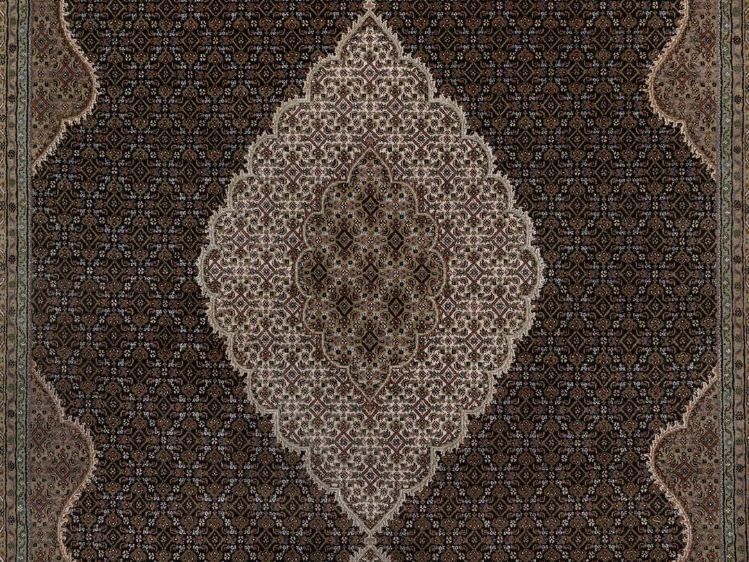 8'11" x 12'2" New Hand Knotted Black Wool Rectangle Oriental Rug - MOA10292699