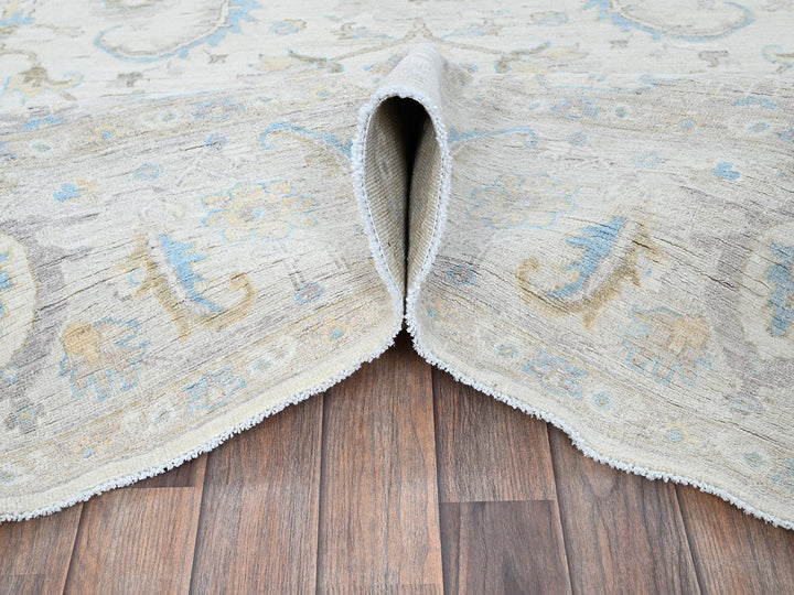 8'0" x 9'8" New Hand Knotted Ivory Wool Rectangle Oriental Rug - MOA102926