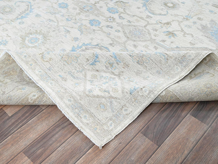 8'0" x 9'8" New Hand Knotted Ivory Wool Rectangle Oriental Rug - MOA102926