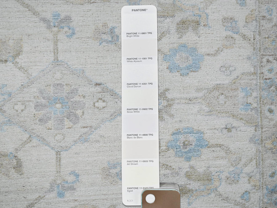8'0" x 9'8" New Hand Knotted Ivory Wool Rectangle Oriental Rug - MOA102926