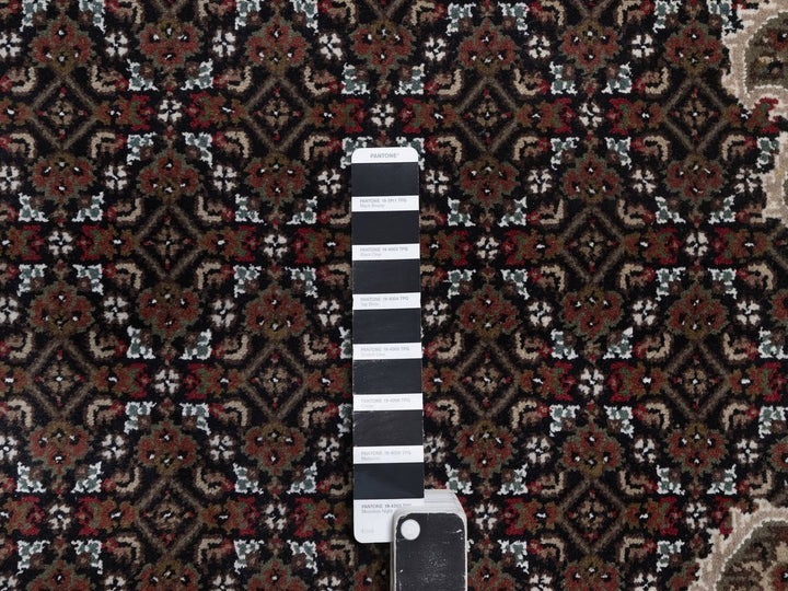 9'0" x 12'0" New Hand Knotted Black Wool Rectangle Oriental Rug - MOA10292700