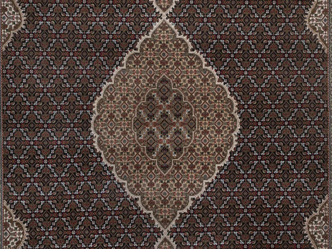 9'0" x 12'0" New Hand Knotted Black Wool Rectangle Oriental Rug - MOA10292700
