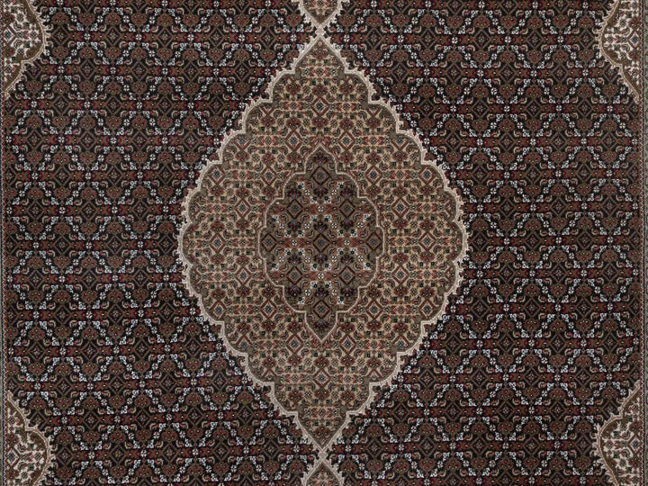 9'0" x 12'0" New Hand Knotted Black Wool Rectangle Oriental Rug - MOA10292700