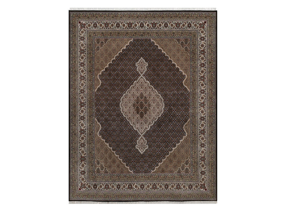 7'10" x 10'0" New Hand Knotted Black Wool Rectangle Oriental Rug - MOA10292701