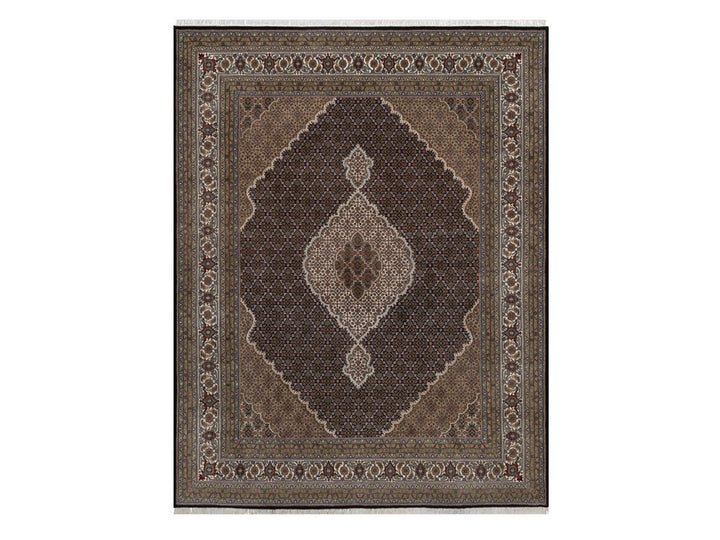 7'10" x 10'0" New Hand Knotted Black Wool Rectangle Oriental Rug - MOA10292701