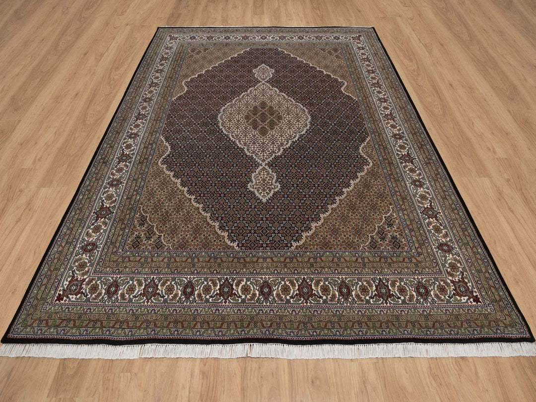 7'10" x 10'0" New Hand Knotted Black Wool Rectangle Oriental Rug - MOA10292701