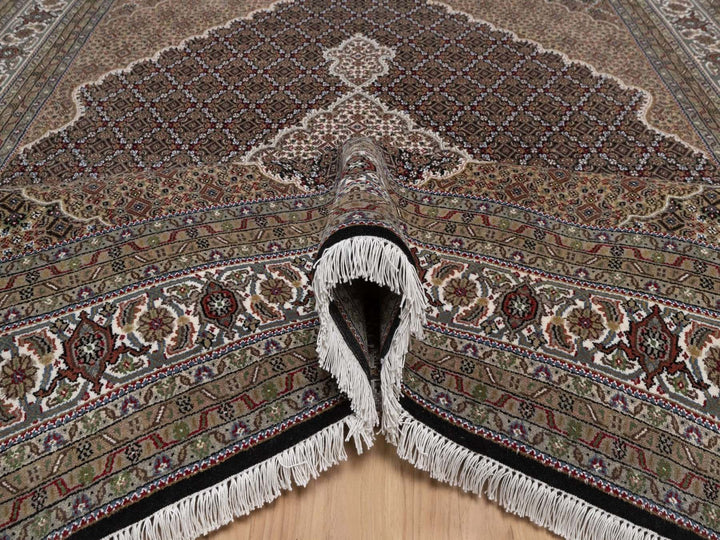7'10" x 10'0" New Hand Knotted Black Wool Rectangle Oriental Rug - MOA10292701