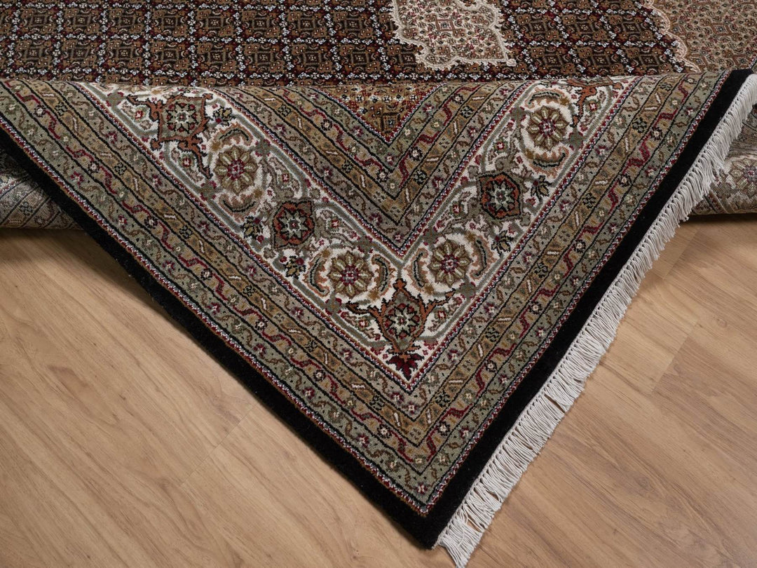 8'9" x 12'4" New Hand Knotted Black Wool Rectangle Oriental Rug - MOA10292702
