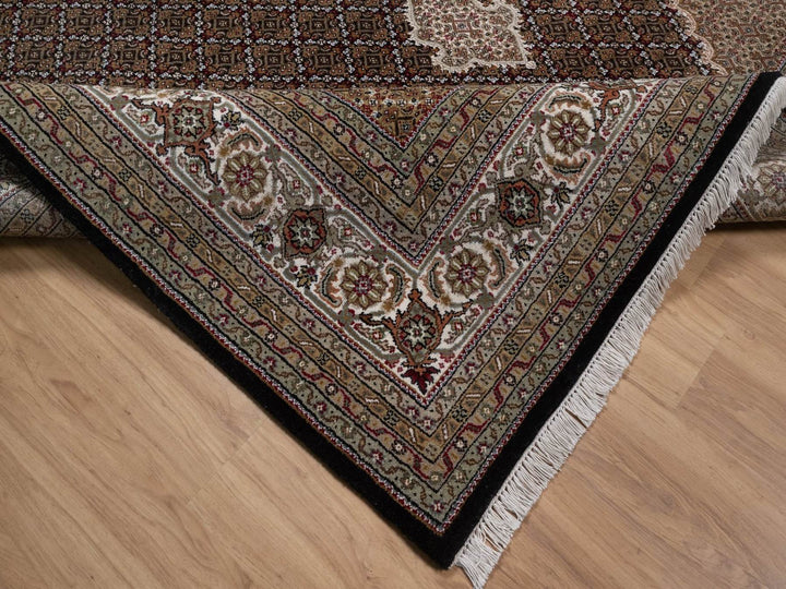 8'9" x 12'4" New Hand Knotted Black Wool Rectangle Oriental Rug - MOA10292702