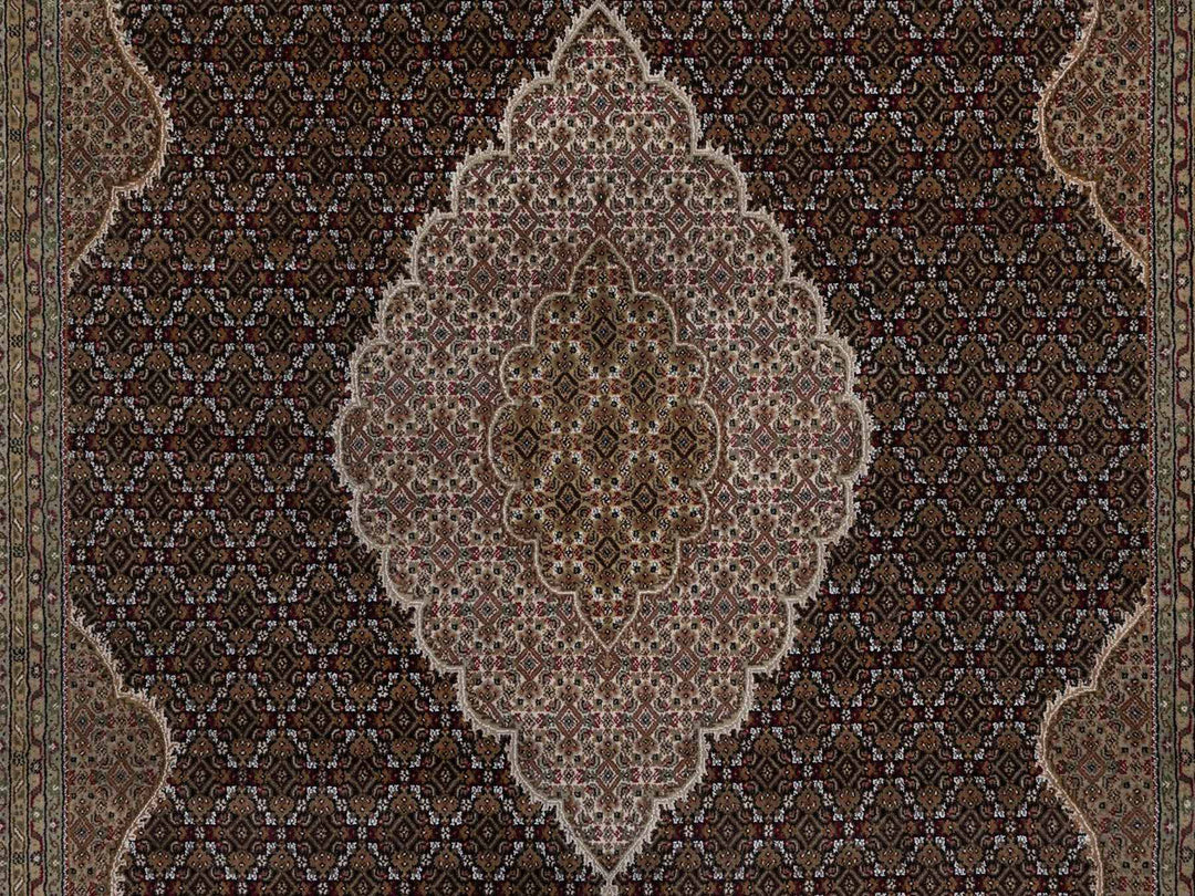 8'9" x 12'4" New Hand Knotted Black Wool Rectangle Oriental Rug - MOA10292702