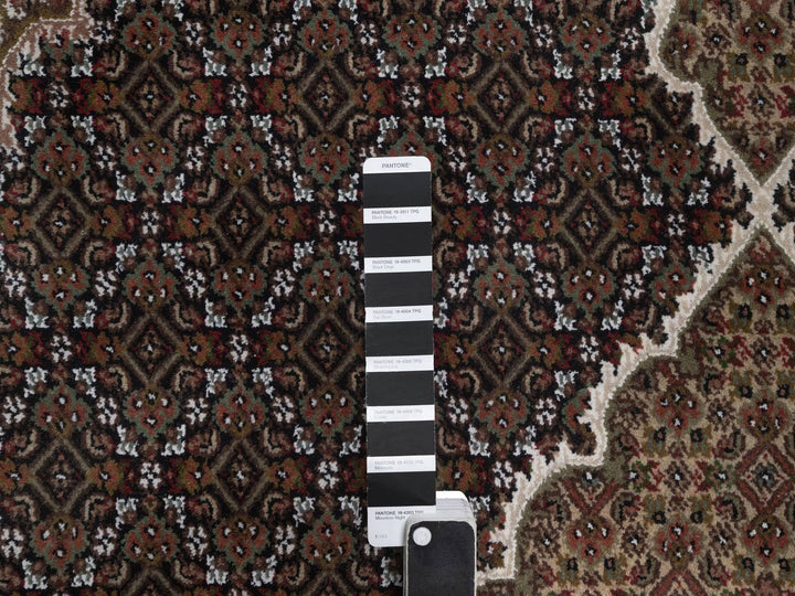 7'11" x 9'11" New Hand Knotted Black Wool Rectangle Oriental Rug - MOA10292703