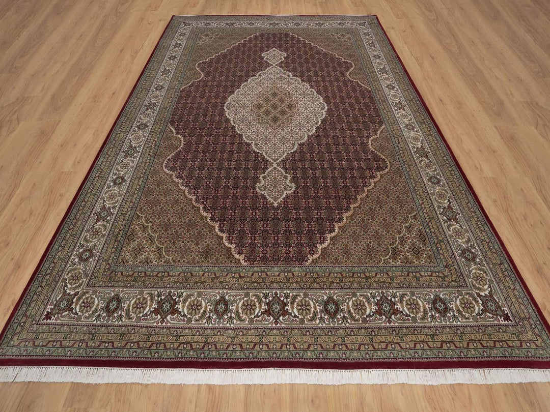 8'11" x 12'2" New Hand Knotted Red Wool Rectangle Oriental Rug - MOA10292704