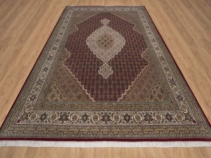8'11" x 12'2" New Hand Knotted Red Wool Rectangle Oriental Rug - MOA10292704