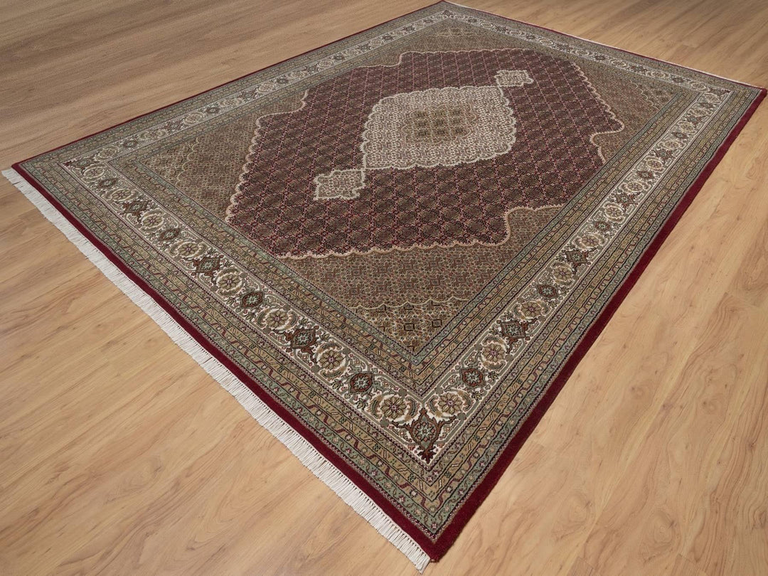 8'11" x 12'2" New Hand Knotted Red Wool Rectangle Oriental Rug - MOA10292704