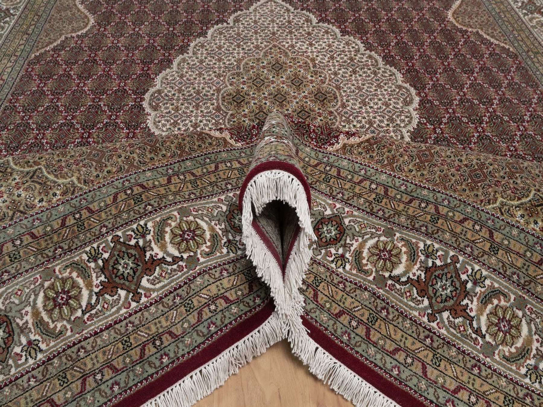 8'11" x 12'2" New Hand Knotted Red Wool Rectangle Oriental Rug - MOA10292704