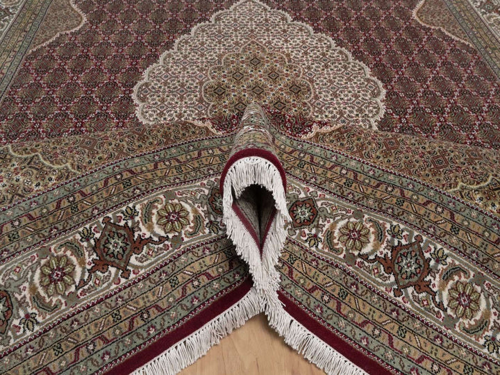 8'11" x 12'2" New Hand Knotted Red Wool Rectangle Oriental Rug - MOA10292704