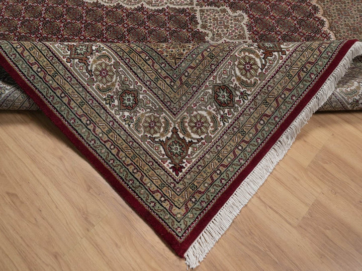 8'11" x 12'2" New Hand Knotted Red Wool Rectangle Oriental Rug - MOA10292704