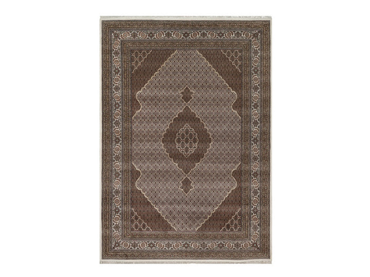 9'11" x 14'1" New Hand Knotted Ivory Wool Rectangle Oriental Rug - MOA10292705