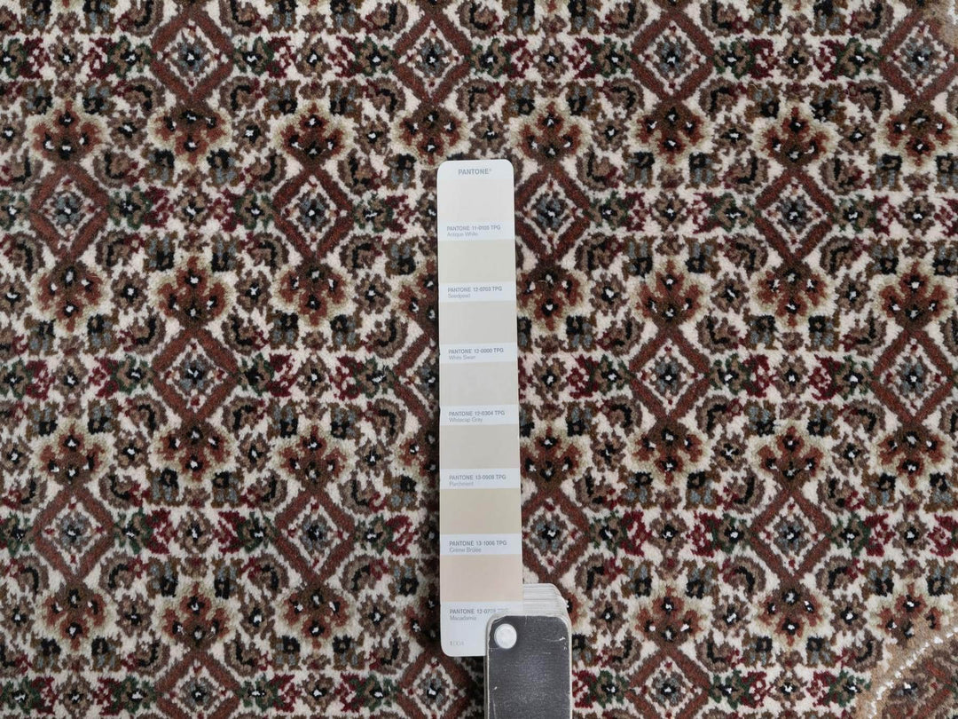 9'11" x 14'1" New Hand Knotted Ivory Wool Rectangle Oriental Rug - MOA10292705