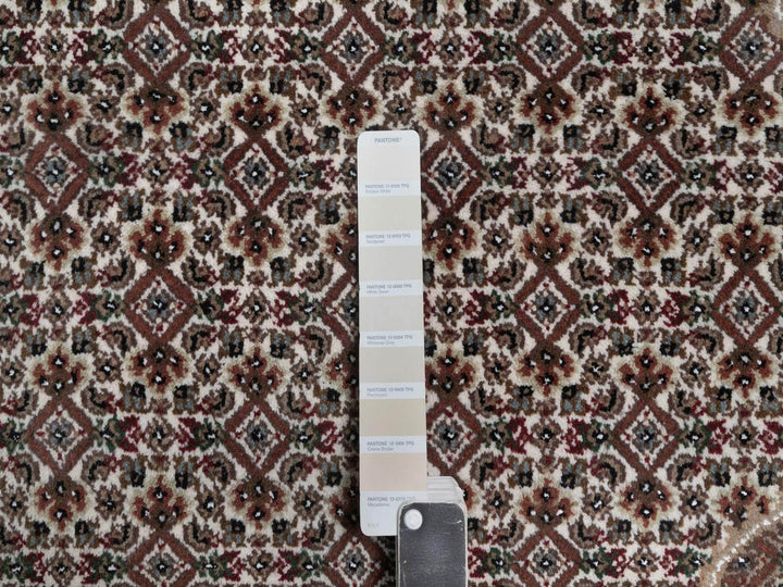 9'11" x 14'1" New Hand Knotted Ivory Wool Rectangle Oriental Rug - MOA10292705