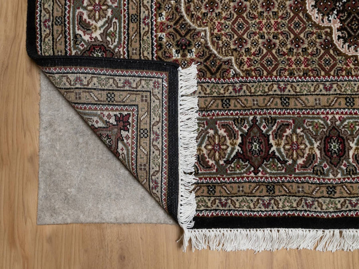6'0" x 9'0" New Hand Knotted Black Wool Rectangle Oriental Rug - MOA10292707