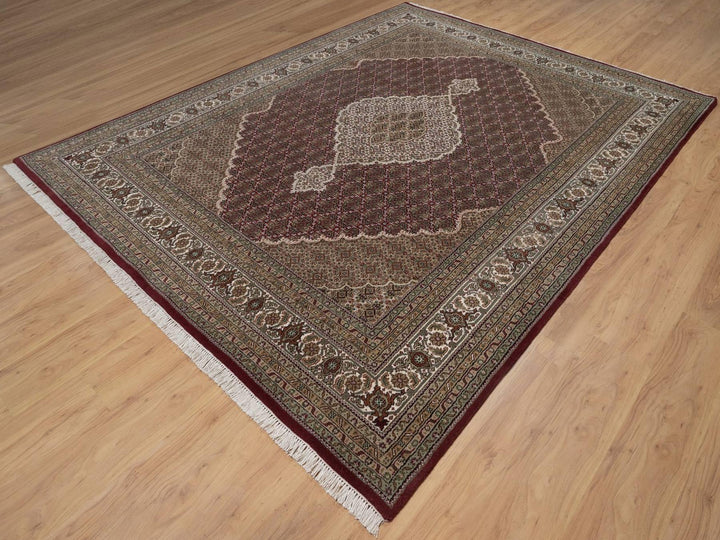 7'10" x 10'3" New Hand Knotted Red Wool Rectangle Oriental Rug - MOA10292708
